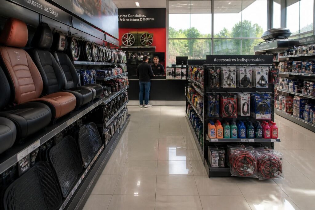 découvrez notre sélection d'accessoires incontournables pour votre voiture, alliant qualité et praticité, disponibles dans notre magasin pour répondre à tous vos besoins.