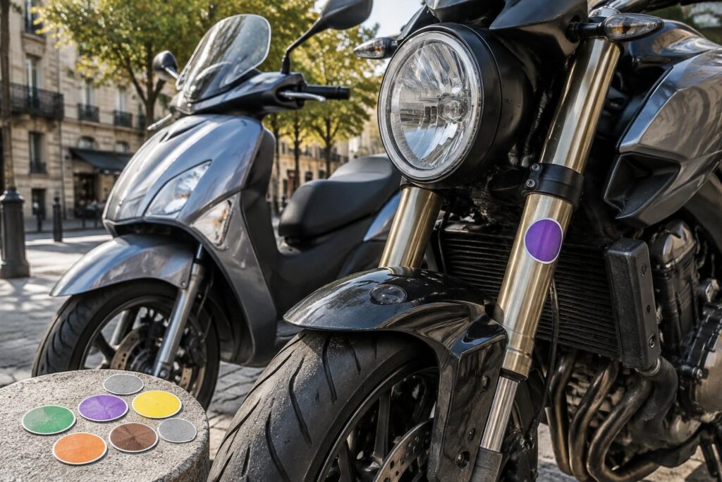 vignette crit’air pour moto et scooter : découvrez si elle est obligatoire, où la coller et comment connaître la classe de votre deux-roues.