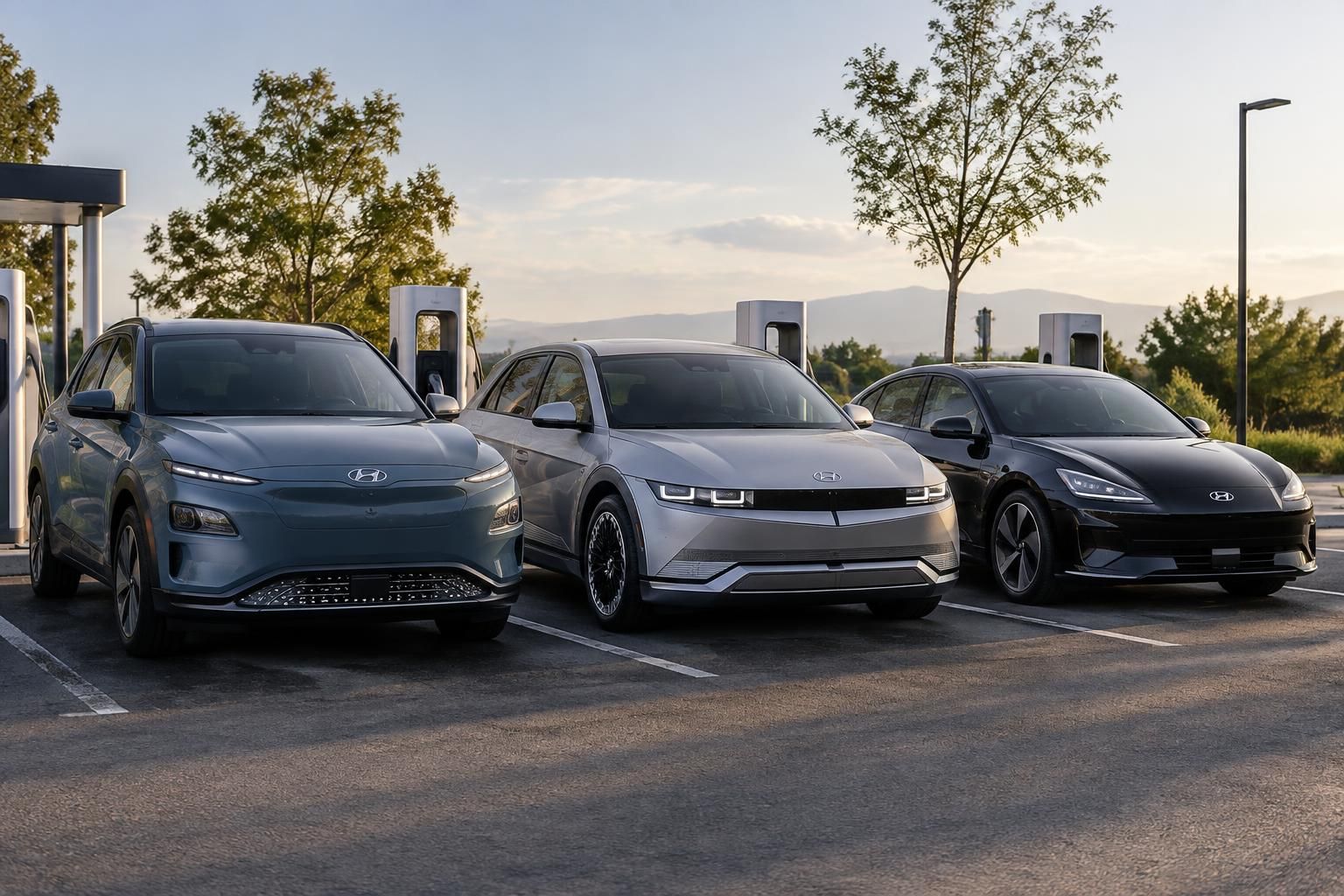 comparez honnêtement les hyundai kona électrique, ioniq 5 et ioniq 6 : autonomie, recharge, confort et prix pour choisir le modèle adapté à vos besoins.
